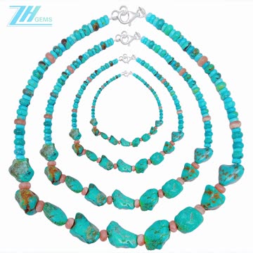 Natural turquoise and Rhodochrosite roundle beads handmade necklace Gift For Yoga Lover01