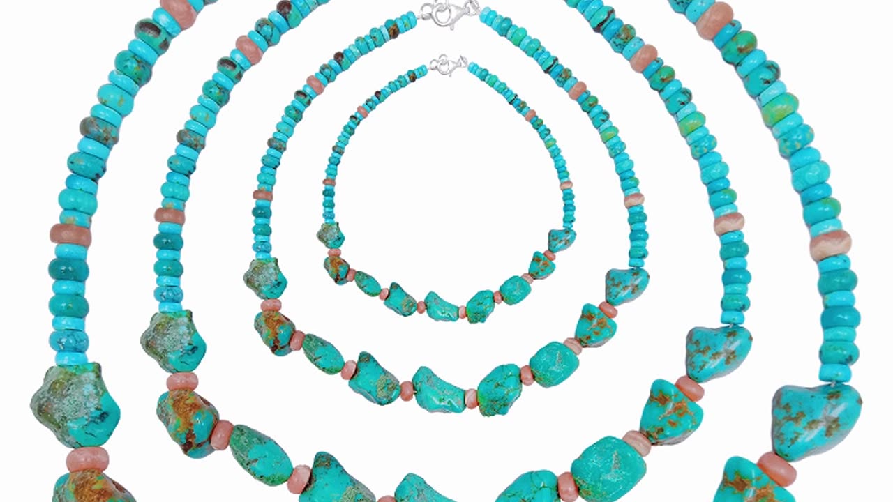 Natural turquoise and Rhodochrosite roundle beads handmade necklace Gift For Yoga Lover01