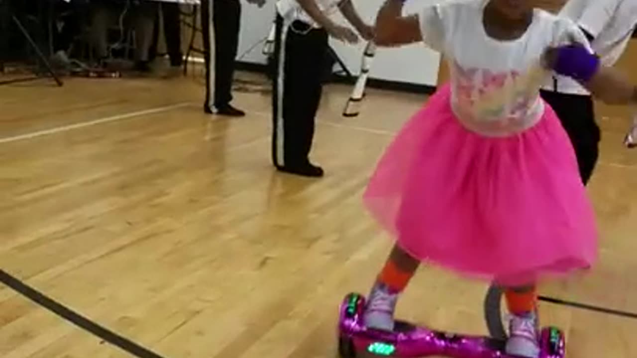 Little girl shows off hoverboard dance moves