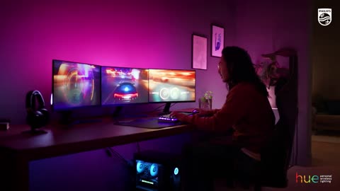 Philips Hue Play Gradient Lightstrip für drei Monitore