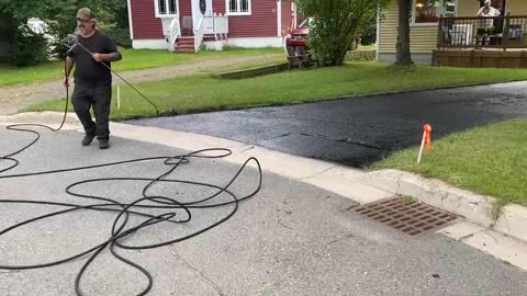 Professional Asphalt Spray Sealing: “The Quick Clip One” Top Coats Pavement Maintenance