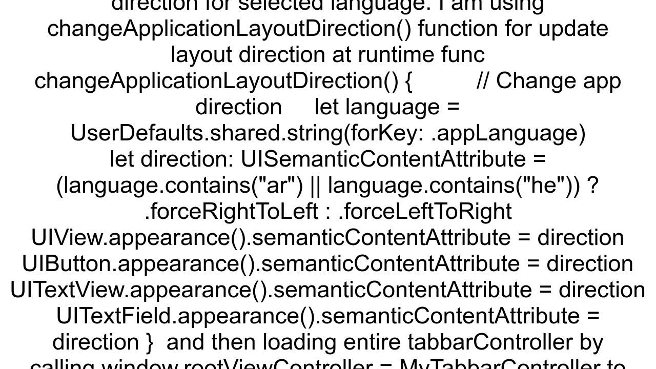 Change entire app from lefttoright and vice versa on the fly