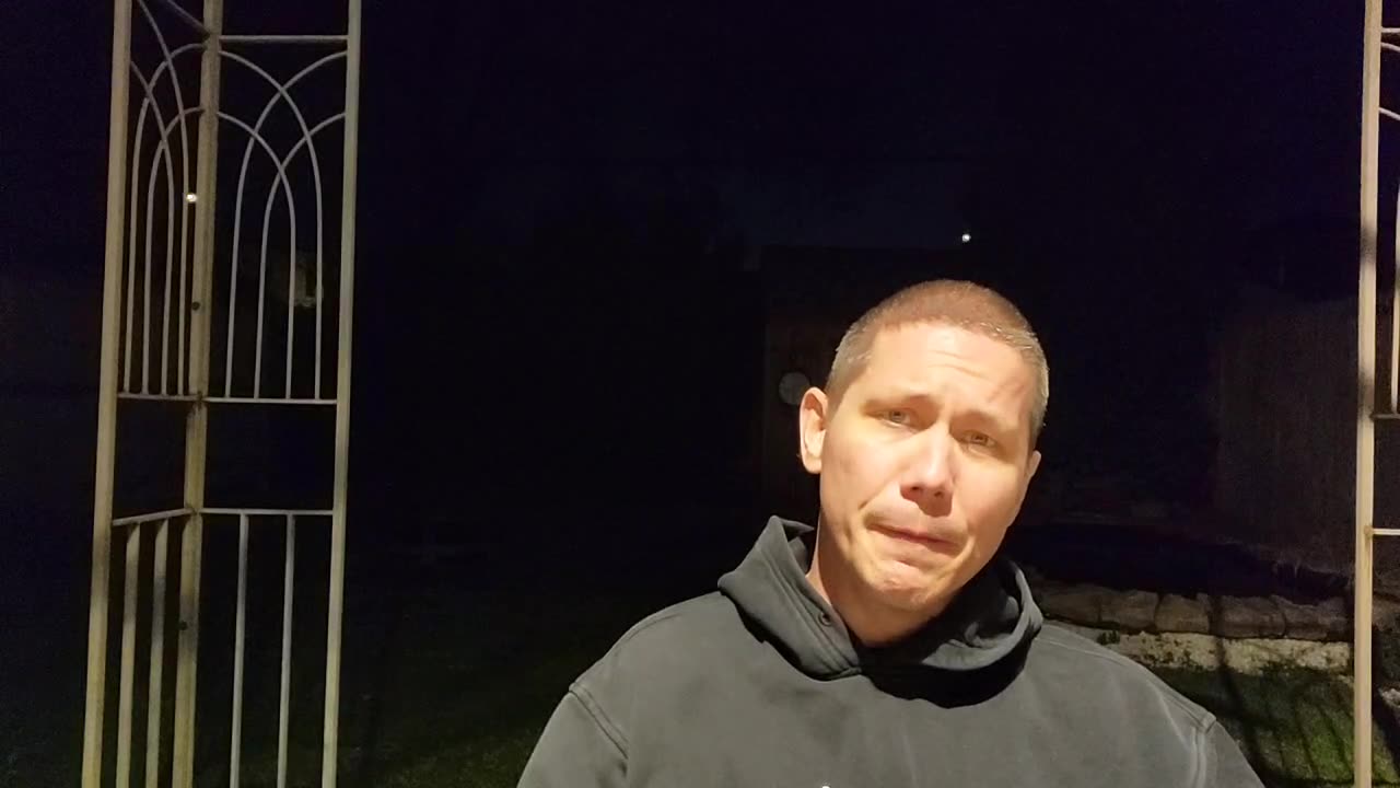 Night time stream in the backyard