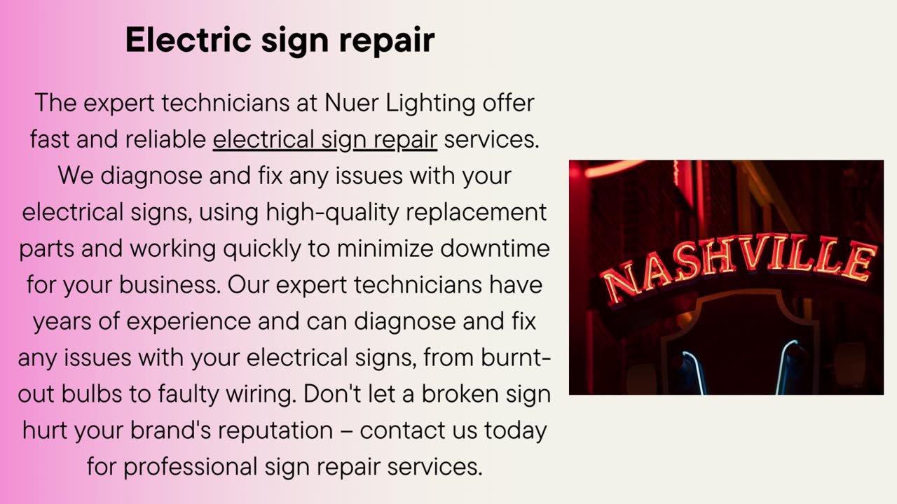 Electric Sign Repair