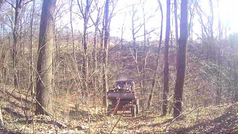 Extreme descent on a tractor into a cliff