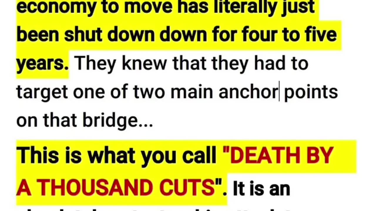 "This is a brilliant well planned strategic attack on one of the most important Supply chains in USA