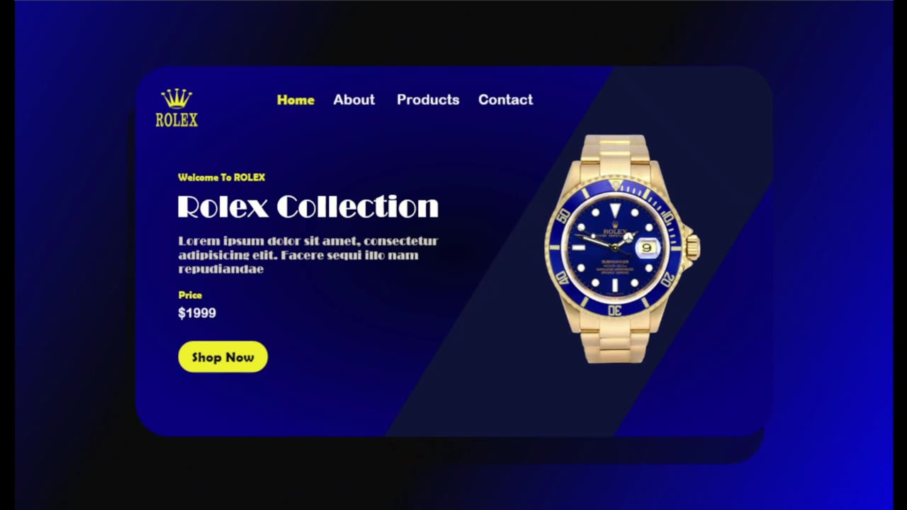 Rolex watch web landing page