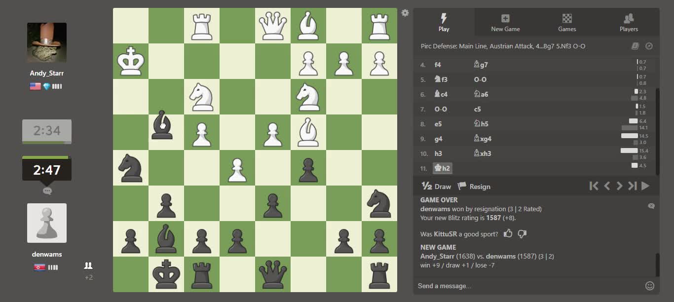 Novice Chess - Practice Game 11