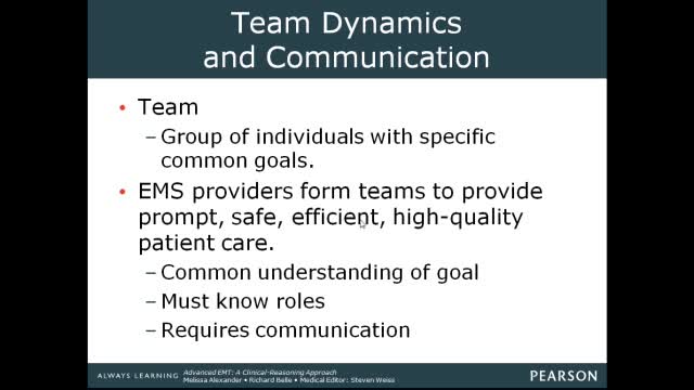 AEMT Ch 6 Communication and Teamwork Part 1