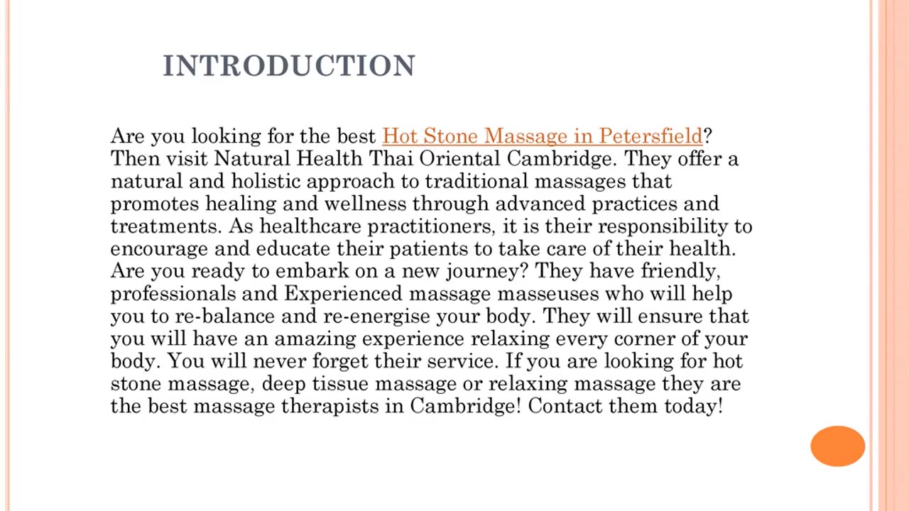 Best Hot Stone Massage in Petersfield