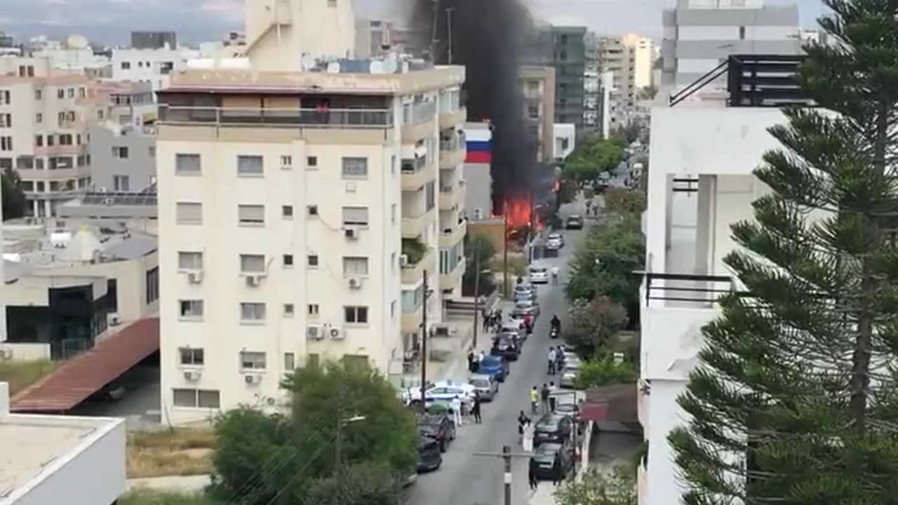 The building of the Russian Center for Science and Culture is on fire in the Cypriot capital Nicosia