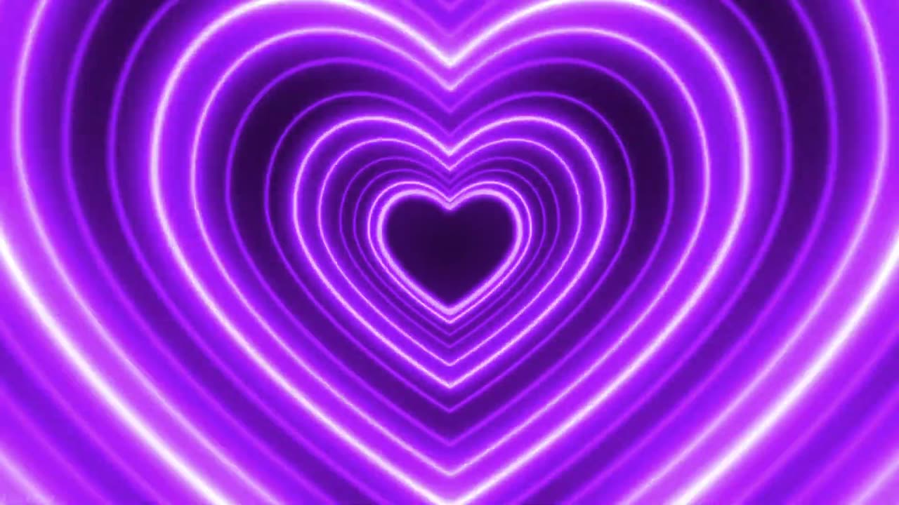 566. Purple Love Heart 💜Fast Heart Cute Flashing Neon