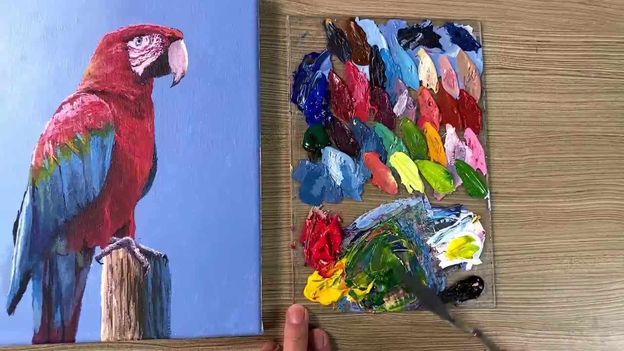 Acrylic Painting Parrot Bird_p35