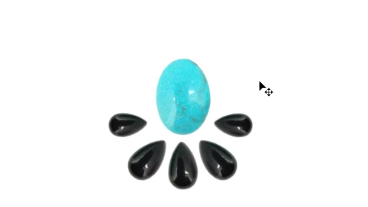 Natural turquoise oval-shape Princess spiny oyster triangle shape onyx pear-shape cabochon 06