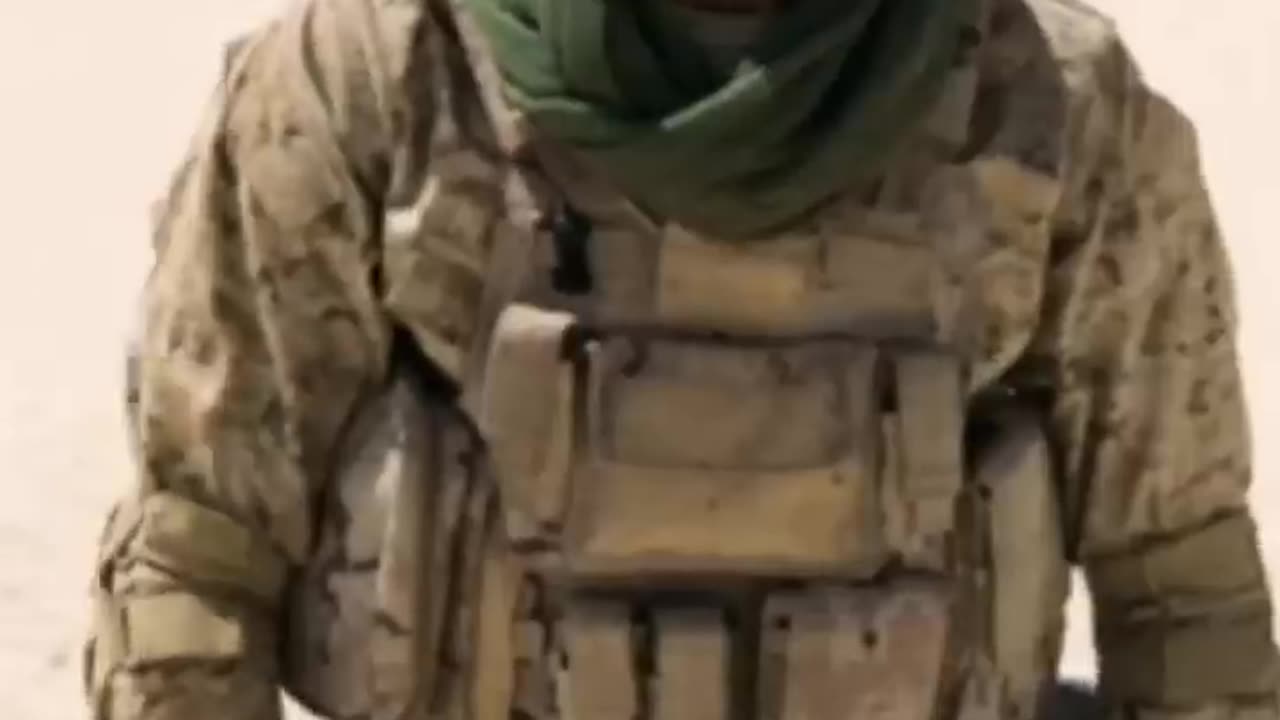 Soldier In Desert Stepped On Mine. Epic Scene