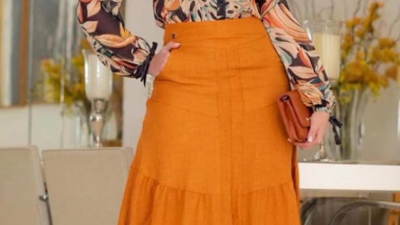 Stylish And Trendy Button And Belt Detailing Midi Skirts Outfits Idea's