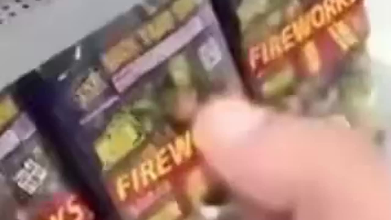 Psycho Lights Shelf Of Fireworks On Fire