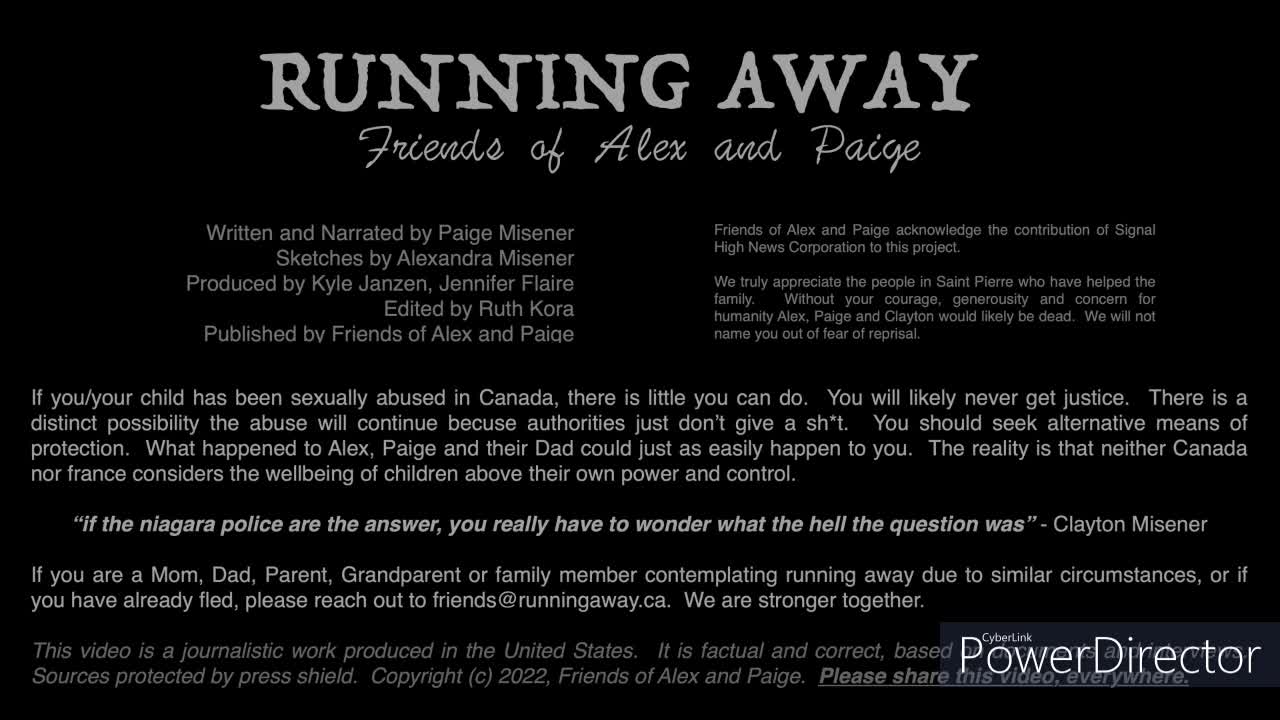 Running Away - Alex and Paige - SHOCKING - TRUE - #childabuse #canada #police #corruption