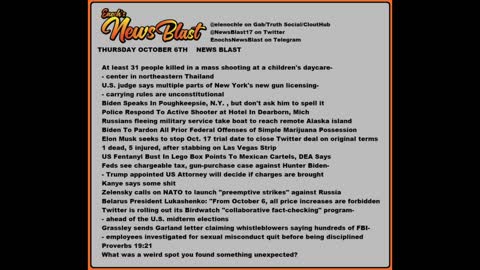 Thursday, October 6, 2022 News Blast