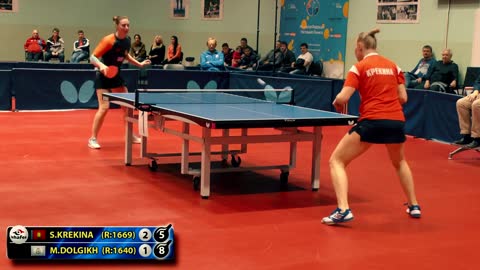 КРЕКИНА - ДОЛГИХ RUSSIAN Championship table tennis настольный теннис