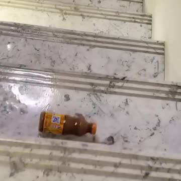 Glass Breaking down stairs satisfying