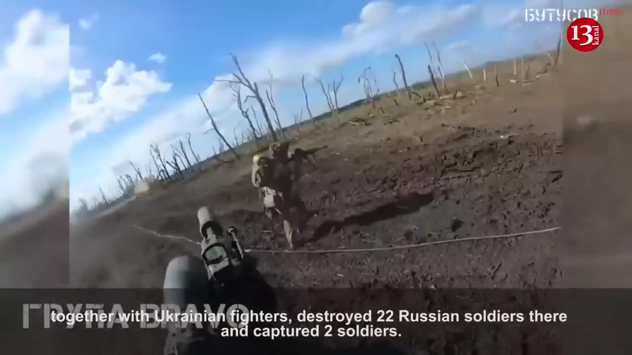 Footage of US Canadian Volunteers attacking Russian Army