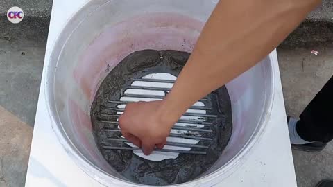 How to cast a smokeless stove with cement and paint bucket