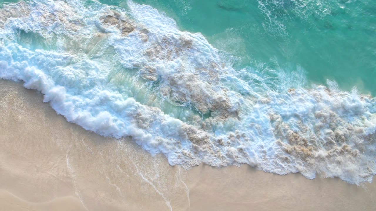 Waves Crashing on Beautiful Beach