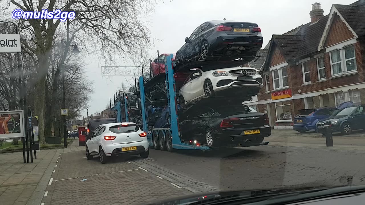 Slowly driving up Leigh Road Eastleigh, waiting for a Car Transporter nr Masonic Centre