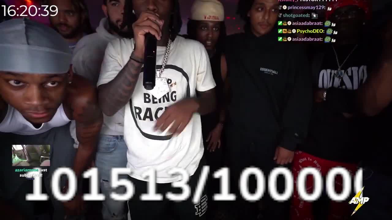 Kai Cenat Hits 100,000 Subscribers On Twitch..
