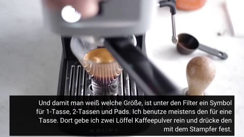 Krups Virtuso Espresso Siebträgermaschine 15 Bar + Tamper, Testsieger bei Stiftung Warentest