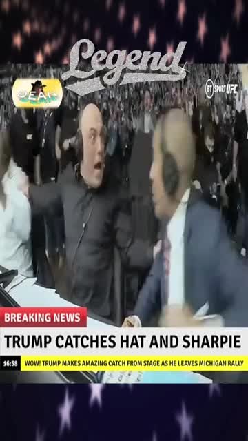 Joe Rogan Flips The Fuck Out As Trump Makes Flawless LEGENDARY Catch Of MAGA Hat And Sharpie