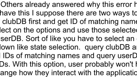 MappingException Invalid path reference clubname Associations can only be pointed to directly or vi