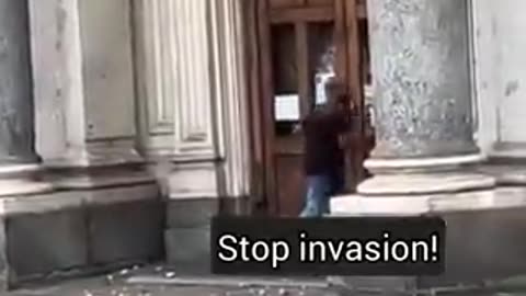 Very Dirty muslim immigrant attacking a church in Italy