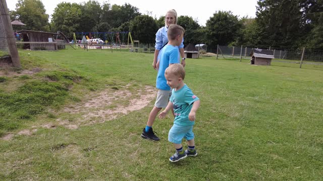 WITH children at the animal park