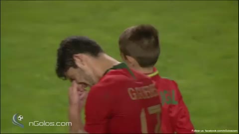 Cristiano ronaldo jr impressinf cristiano with great finish after protugal game