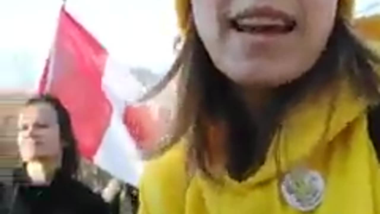 Sam and Fifi live from the end of the Unite For Freedom march in London. 26.02.22.