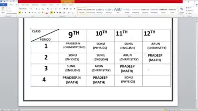 How to make time table for school