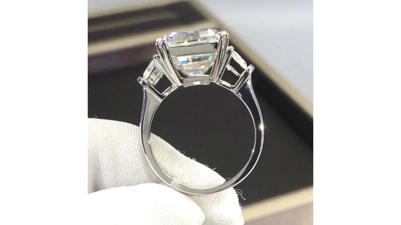 Luomansi Real 18K AU750 Platinum 10CT 11×15MM Moissanite Ring Passed the Diamond Test High