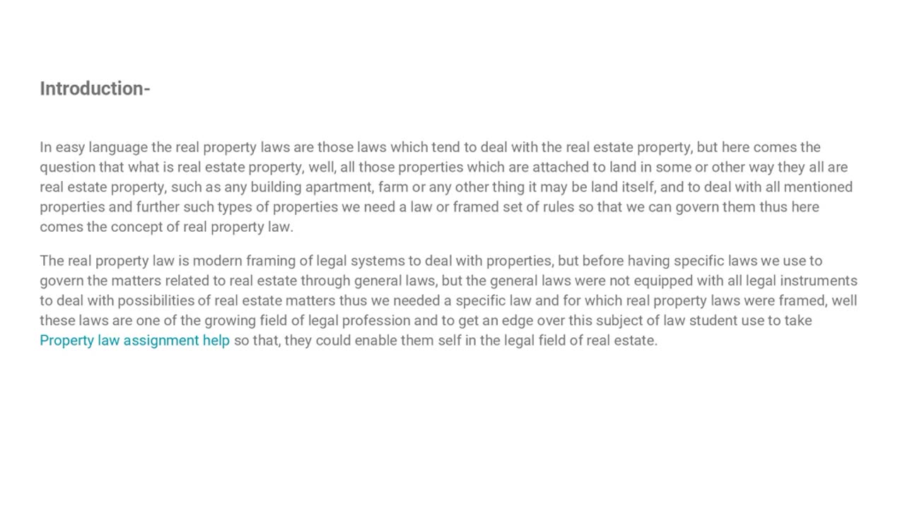 Solution provided by real property laws.