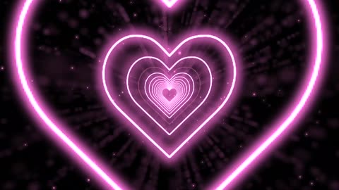 214. Heart Tunnel💖Heart Background Neon HeartHeart