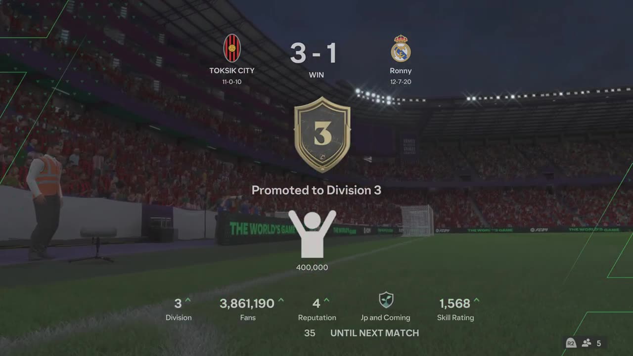 Toksik City Promotion! 3-1 Win!! FC24 Season 2 Division 4