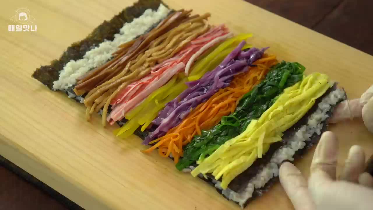 Making pretty, whirlwind gimbap