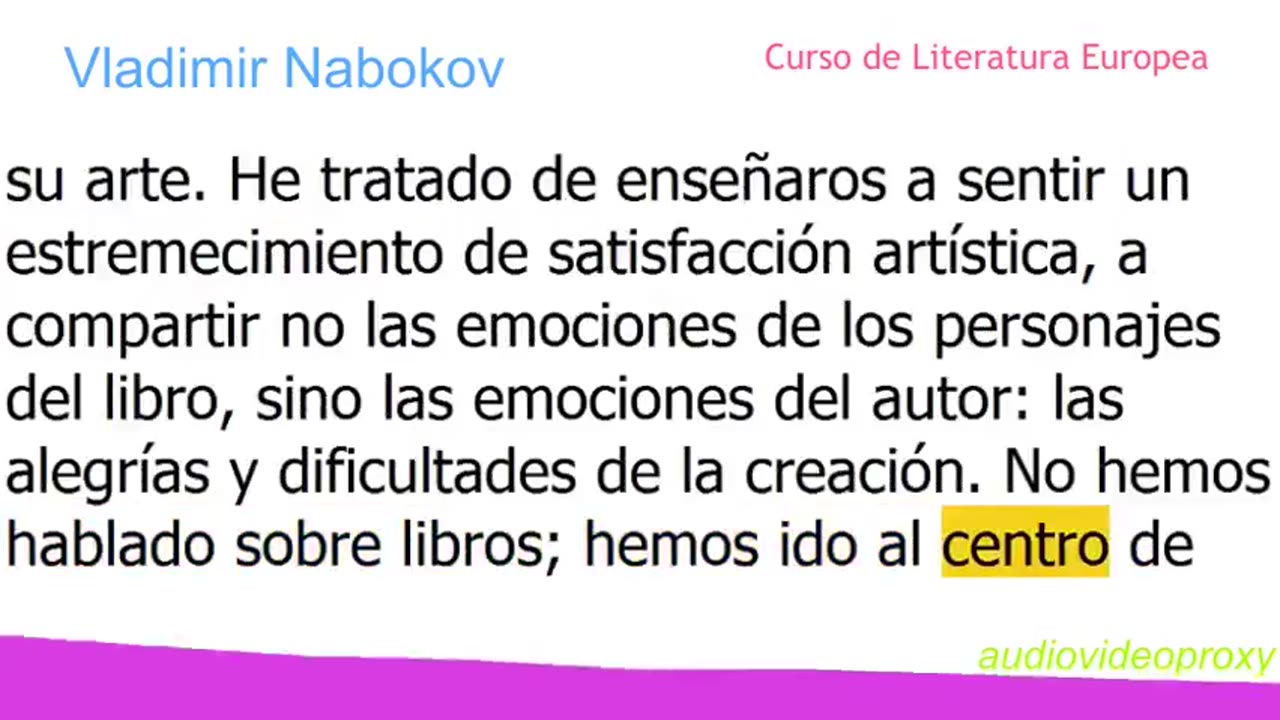 Vladimir Nabokov - Curso de Literatura Europea 5/5