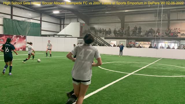 High School Girls Indoor Soccer Allouez Stampede FC vs 2007 Loons at Sports Emporium in DePere WI