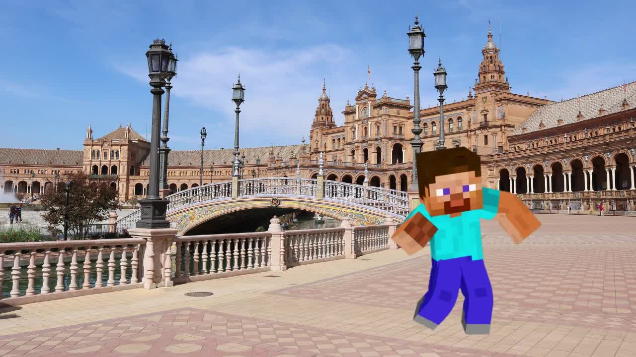 Minecraft Dancing Funny in Seville Spain