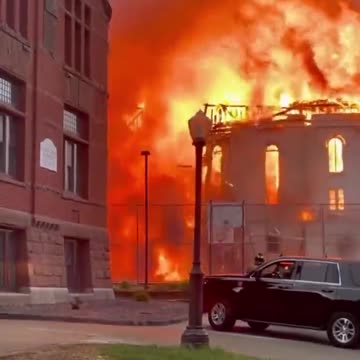 Massachusetts church steaple fire after pride event.