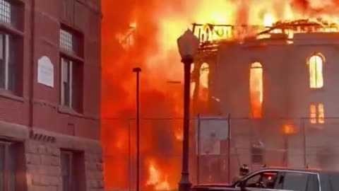 Massachusetts church steaple fire after pride event.