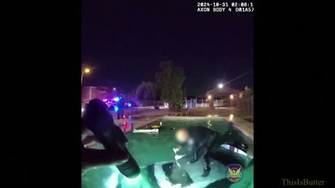 Phoenix police save man from car submerged in pool