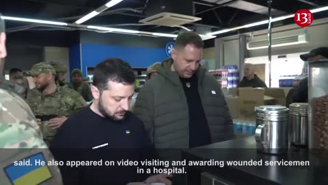 Zelenskiy drinks coffee at east Ukraine gas station, takes selfies with soldiers